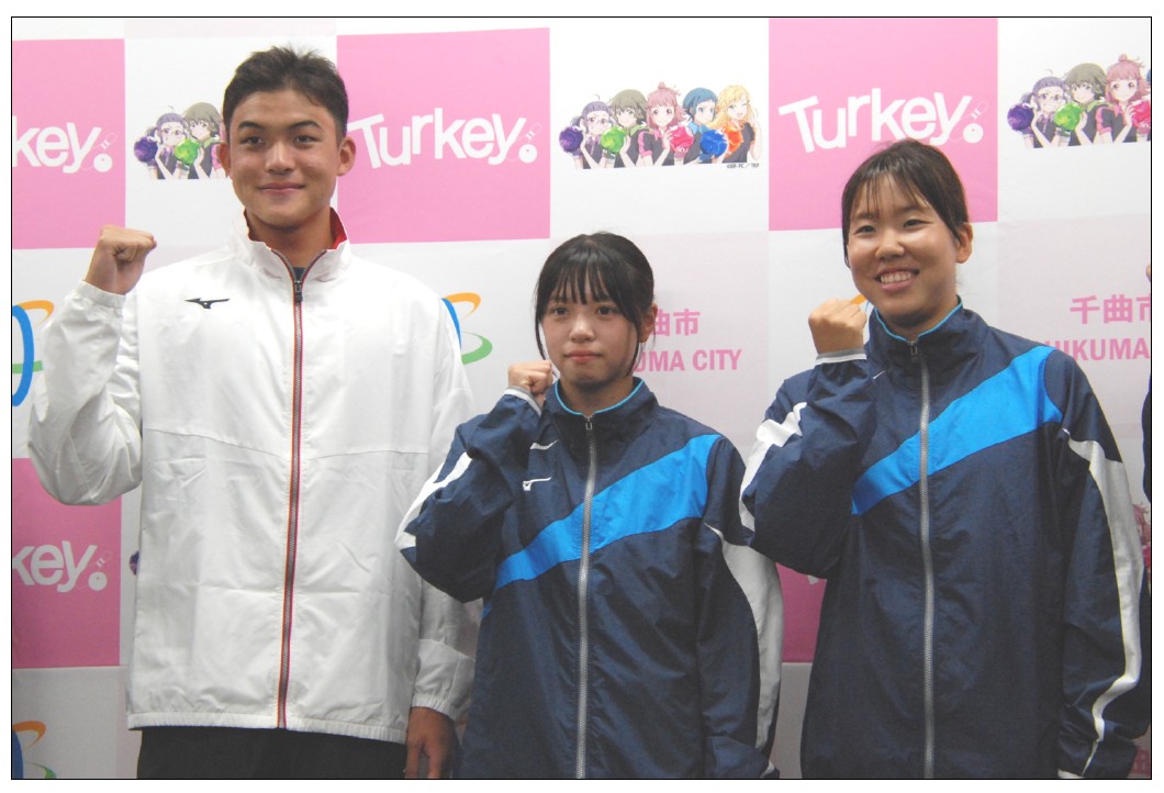 屋代高校水泳班の３選手　　国民スポーツ大会に出場