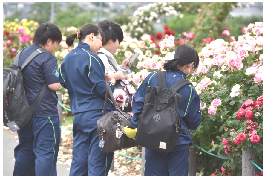 坂城高校　校外学習　１年生・フォト俳句　３年生・田植え体験